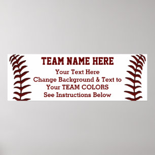 Poster de baseball personnalisé bannière 36 en X 1