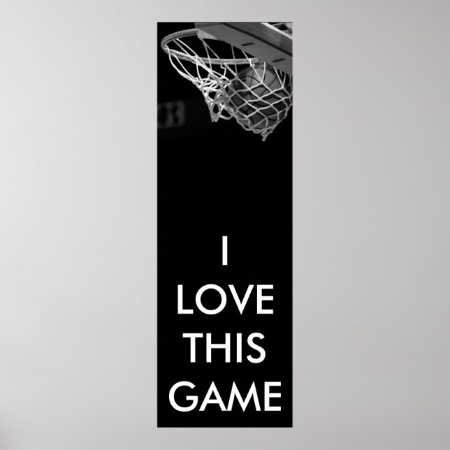 Poster de basket-ball noir et blanc panoramique (Devant)