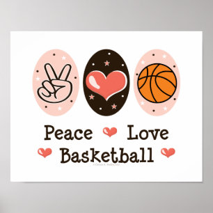 Poster de basket-ball Peace Love