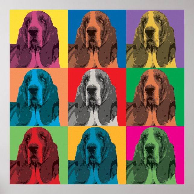 Poster de Basset Hound Pop-Art (Devant)