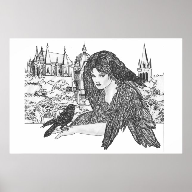 Poster de beauté ailée noire (Devant)