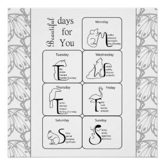 Poster De beaux jours pour vous dans votre semaine de mie