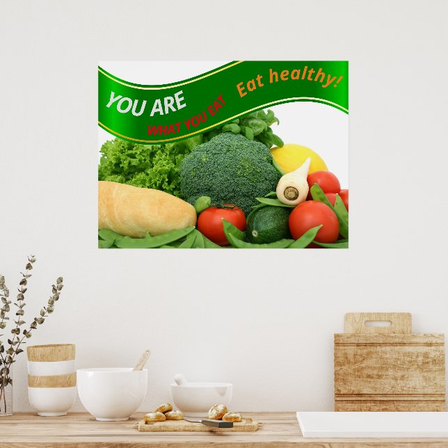 Poster De beaux Légumes "Vous êtes ce que vous mangez" (Cuisine)