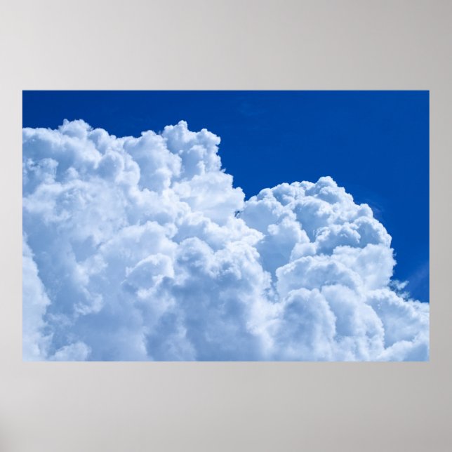 Poster De beaux nuages blancs bouffants (Devant)