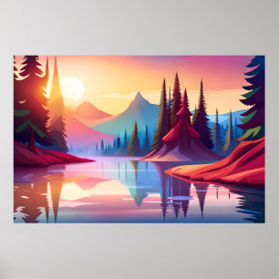 Poster De beaux paysages colorés