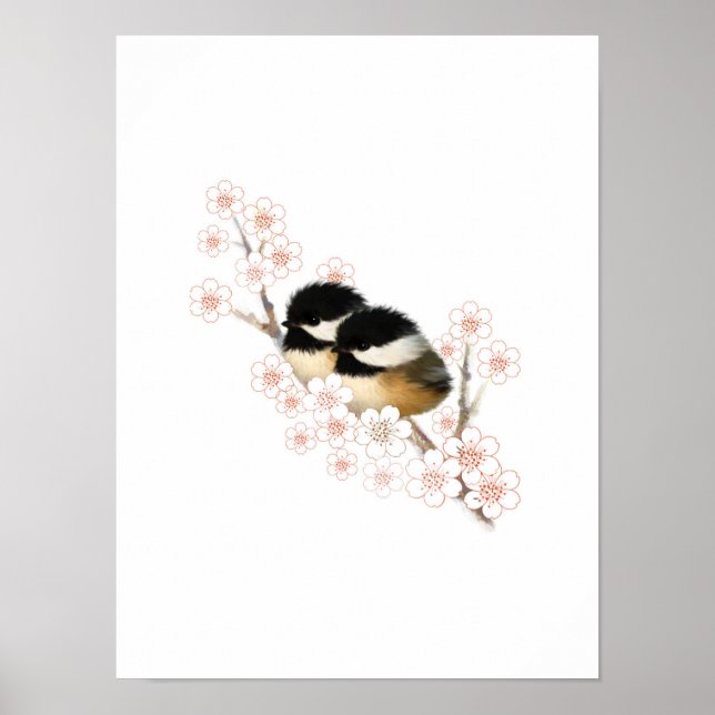 Poster de bébé chickadees Imprimer (Devant)