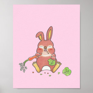 poster de bébé lapin bébé cousue animal pépinière