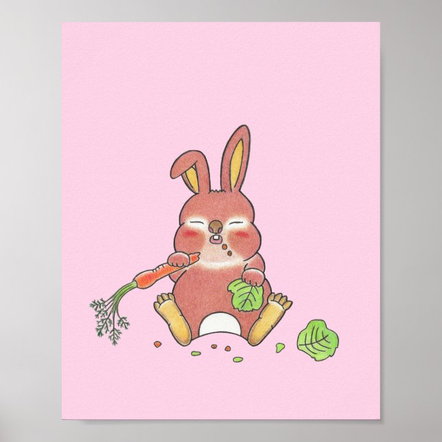 poster de bébé lapin bébé cousue animal pépinière (Devant)