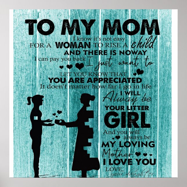 Poster De Belles Citations À Ma Mère | Cadeau pour mère (Devant)