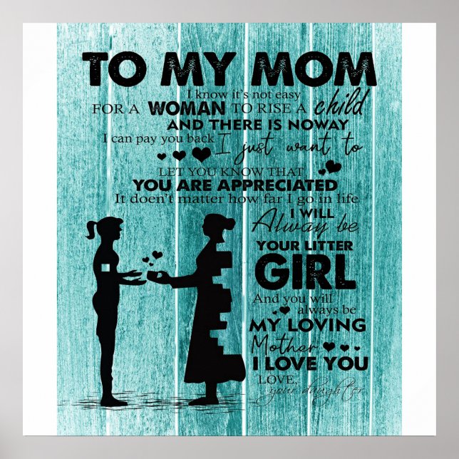 Poster De Belles Citations À Ma Mère | Cadeau pour mère (Devant)