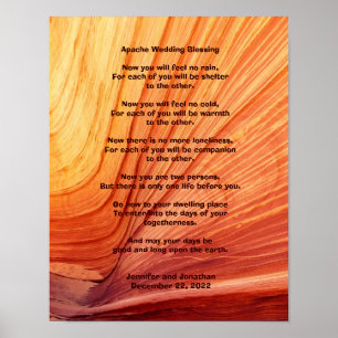 Poster de bénédiction du Mariage Apache 11" x 14" 