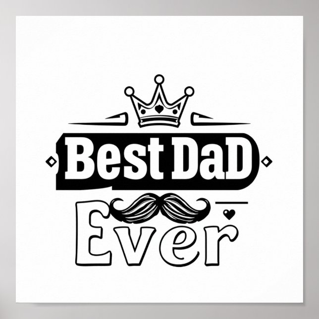 Poster de Best Dad Ever - Cadeau réfléchi pour pèr (Devant)