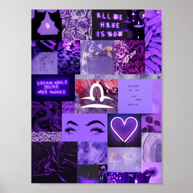 poster de bibliothèque esthétique violette (Devant)