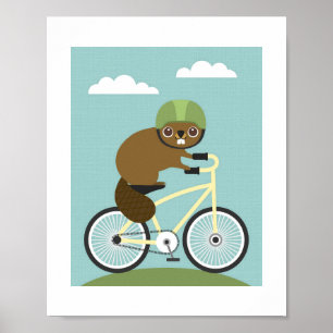 Poster de bicyclette de castor