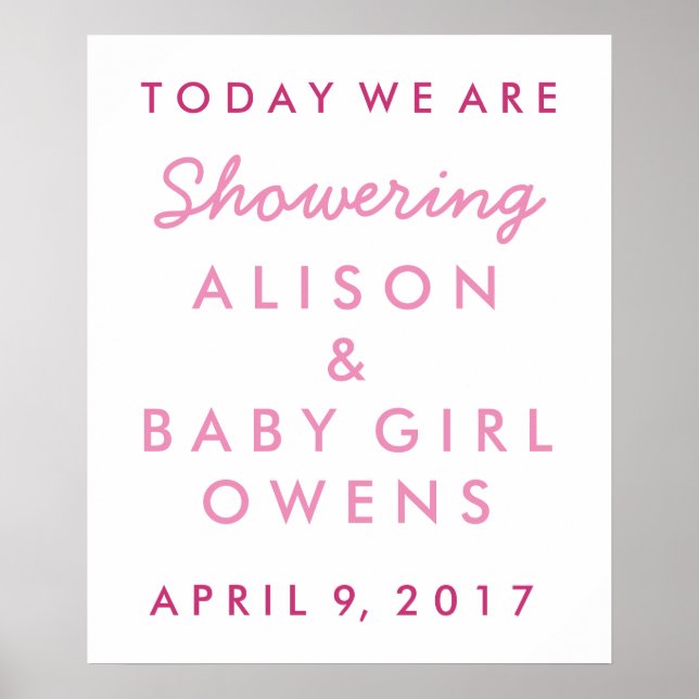 Poster de bienvenue baby shower (Devant)
