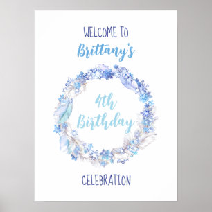 Poster de bienvenue d'anniversaire congelé