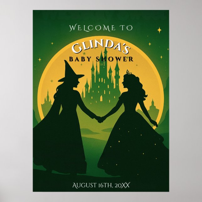 Poster de bienvenue de Baby shower Wicked - Elphab (Devant)