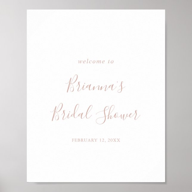 Poster de bienvenue de Fête des mariées minimalist (Devant)