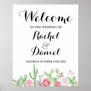Poster de bienvenue de Fiesta Mariage Mexique Cact