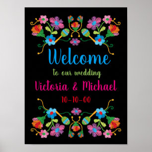 Poster de bienvenue de la Broderie de Fiesta mexic