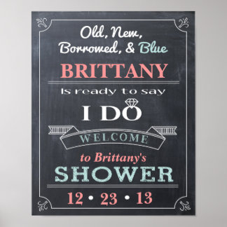 Poster de bienvenue de la douche Chalkboard