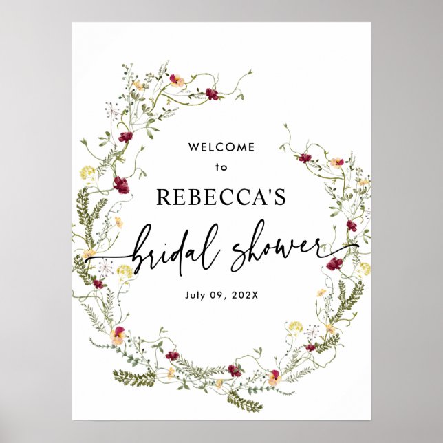 Poster de bienvenue de la Fête des mariées Fleur s (Devant)
