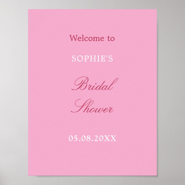 Poster de bienvenue de la Fête des mariées Magenta (Devant)