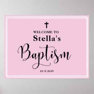 Poster de bienvenue de la fille rose