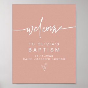 Poster de bienvenue de MARLO Modern Blush Pink Bap