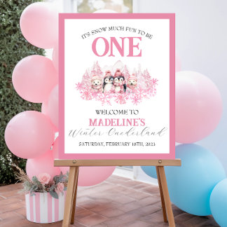 Poster de bienvenue de Pink Winter ONEderland