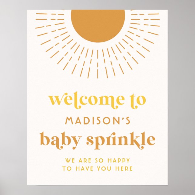 Poster de bienvenue de Sun Baby shower (Devant)
