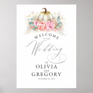 Poster de bienvenue des Fleurs roses et Mariages C