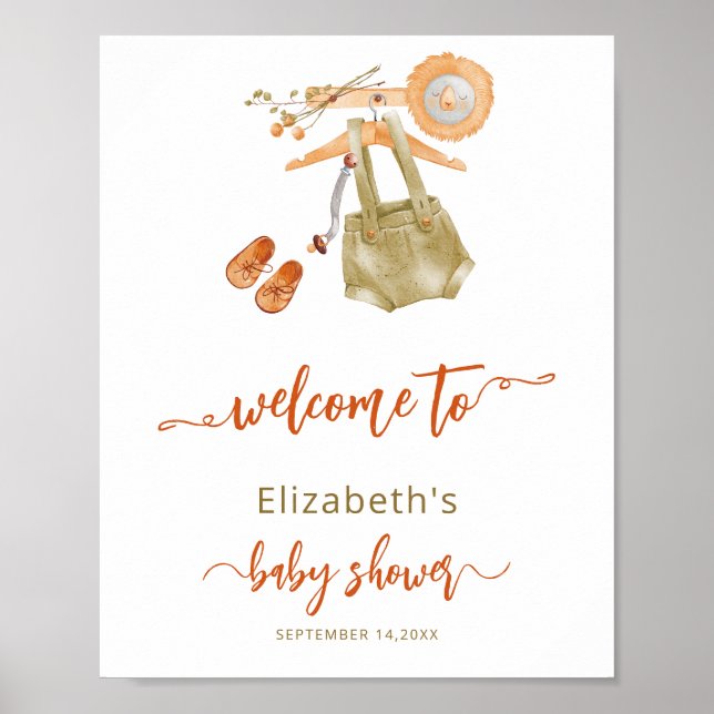 Poster de bienvenue du Baby shower Boho (Devant)
