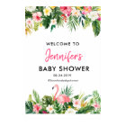 Poster de bienvenue du Baby shower de Flamant rose