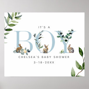 Poster de bienvenue du Baby shower de lapin lapin 