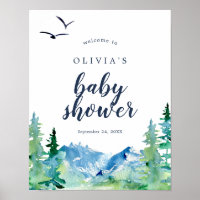Poster de bienvenue du Baby shower Rocky Mountain