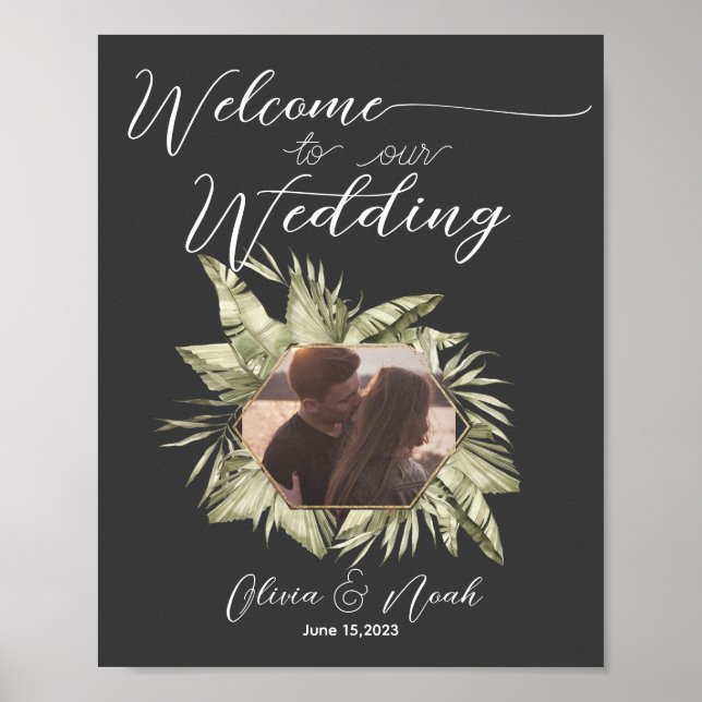 Poster de bienvenue du Mariage Boho Moody Sage (Devant)