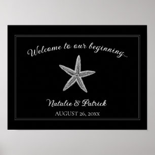 Poster de bienvenue du Mariage de la Starfish noir