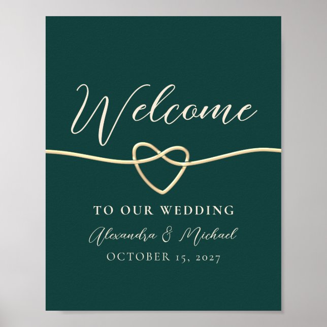Poster de bienvenue du Mariage Emerald Green (Devant)