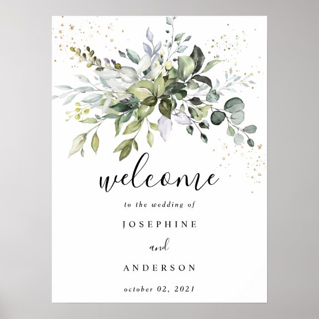 Poster de bienvenue du Mariage Eucalyptus (Devant)
