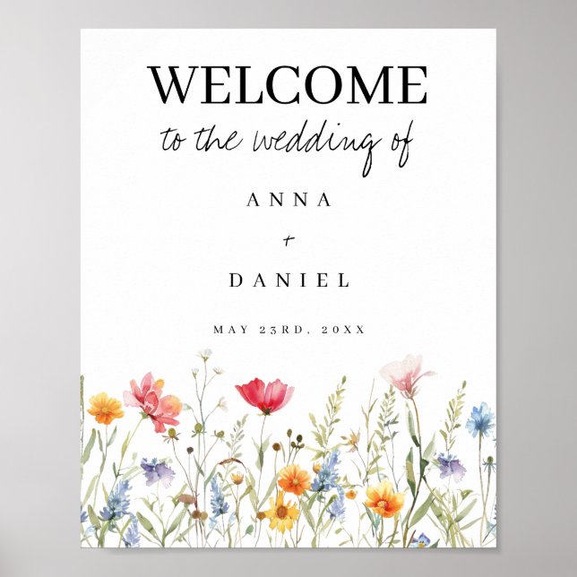 Poster de bienvenue du Mariage fleur sauvage (Devant)
