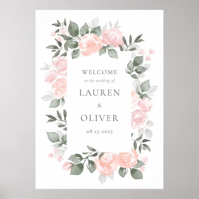 Poster de bienvenue du Mariage Garden Blooms (Devant)
