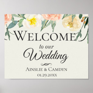 Poster de bienvenue du Mariage Jardin De Fleurs