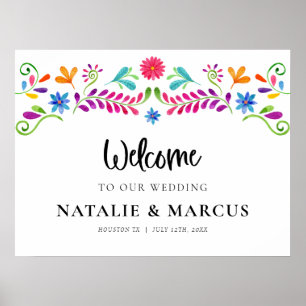 Poster de bienvenue du Mariage mexicain Fiesta