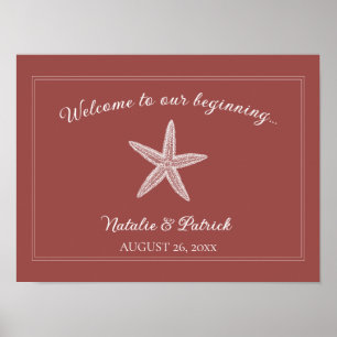 Poster de bienvenue du Mariage Starfish de Terraco