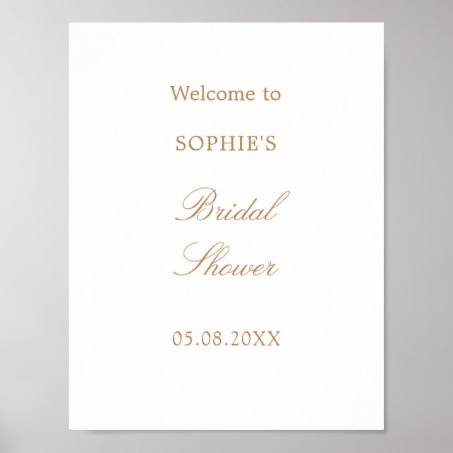 Poster de bienvenue Fête des mariées de script en  (Devant)