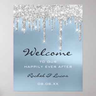 Poster de bienvenue mariage Silver Grey Drivers Bl