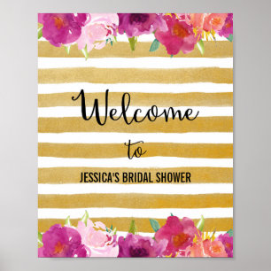 Poster de bienvenue Pink Flowers Imprimer