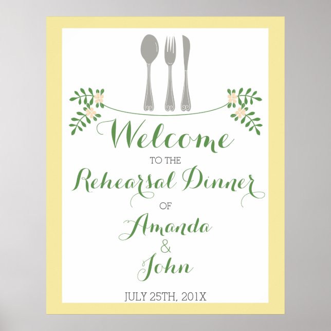 Poster de bienvenue pour le dîner de la Cutlerie (Devant)