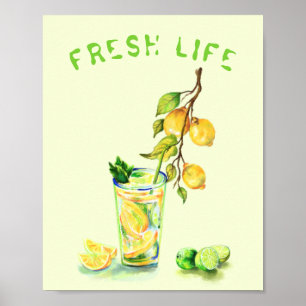 Poster de boisson au Cool de citron frais - Texte 